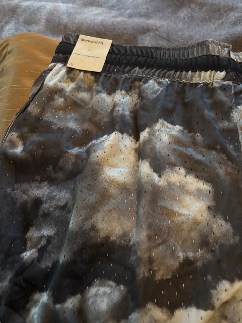 Jordan Black and White Tie-Dye Basketball Shorts with Contrast Hem - Picture 12 of 12